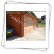 House with double wall obtained by housing from massive wood or lamellar glued - outside view