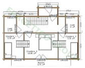 Wooden house first floor plan - code FRG 90(45P+45E)+22T+12B