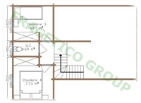 Wooden house attic floor plan code P FRG 71(51P+20M)+26T
