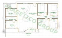 Wooden house plan code P FRG 128+62T