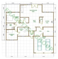 Wooden house plan code P FRG 152+33G