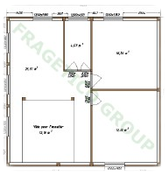 Wooden house first floor plan - code FRG 172 (86P+86E)+33G