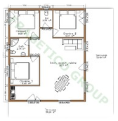 Wooden house plan - code FRG 80+50T