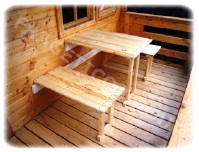 Set demontable - table et banquettes pour terrasses et  balcons