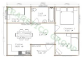 Plan maison en bois Modele  FRG 45+4T