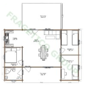 Plan maison en bois Modele FRG 59+27T