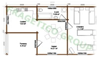 Plan maison en bois Modele P FRG 54+9T