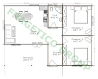 Plan maison en bois Modele P FRG 59+23T