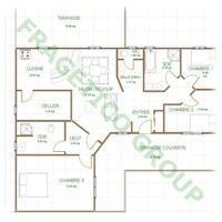 Plan maison en bois Modele P FRG 126+55T