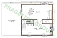 Rez-de-chaussee maison en bois Model P - FRG 128(64P+64E)+40T