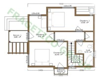 Plan etage  maison en bois Modelel P FRG 133(65P+68E)+11T+5B