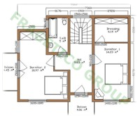 Plan etage maison en bois Modele P FRG 140(70P+70E)+11T+8B+25G