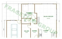 Plan RDC  maison en bois Modele P FRG 182(91P+91E)+20G