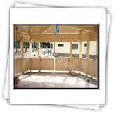 Foisorul patrat FRG 6800 cu latura de 3,4 m - vedere interioara