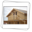 Casa cu peretii din panouri premontate tip osatura-platforma sau timber frame - vedere exterioara