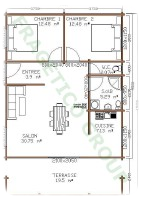 Plan casa din lemn Model FRG 74+19T