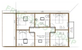 Plan etaj casa din lemn Model FRG 154(77 P+77E)+51T+4B+21G