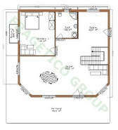 Plan casa din lemn Model FRG 186 (130P+56E)+44T+4B