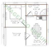 Plan casa din lemn Model P FRG 26+7T
