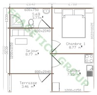 Plan casa din lemn Model P FRG 30+3T