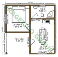 Plan casa din lemn Model P FRG 26+7T - C