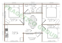 Plan casa din lemn Model P FRG 47+3T