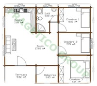 Plan casa din lemn Model P FRG 64+6T