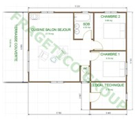 Plan casa din lemn Model P FRG 68+17T