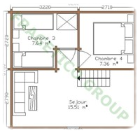 Mansarda casa din lemn Model P FRG 74(37P+37M)+10T