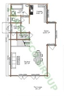 Parter casa din lemn Model P FRG 120(60P+60M)+5B+34T