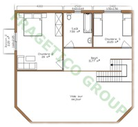 Etaj casa din lemn Model P FRG 186(130P+56E)+44T+4B