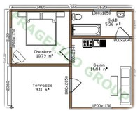Plan casa din lemn Model P FRG 33+9T - C