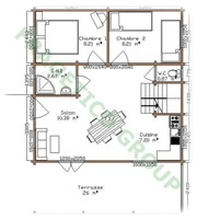 Piano-terra casa in legno Modello P FRG 79(50P+28M)+26T