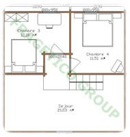 Soffitta casa in legno Modello P FRG 106(53P+53M)+11T