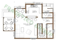 Piano-terra casa in legno Modello P FRG 133(65P+68E)+11T+5B