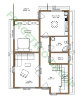 Piano-terra casa in legno Modello P FRG 206(102P+104E)+13T+13B